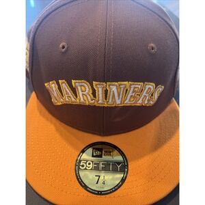 New Era Seattle Mariners Tiramisu Brown 59FIFTY Hat‎ Cap Size 7 1/4